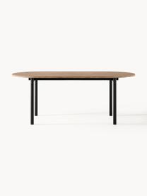 Oválny jedálenský stôl Mavi, Dubové drevo, čierna, Š 200 x D 90 cm