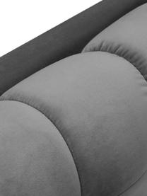 Canapé d'angle 5 places en velours Mamaia, Velours gris clair, larg. 293 x prof. 185 cm, méridienne à gauche