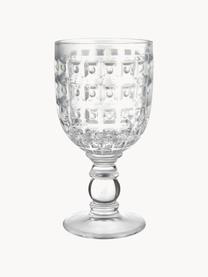 Verres à vin multicolore avec embossage décoratif, 6 élém., Verre, Multicolore, transparent, Ø 9 x haut. 17 cm