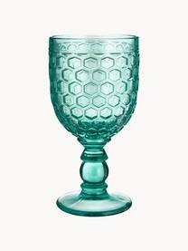 Verres à vin multicolore avec embossage décoratif, 6 élém., Verre, Multicolore, transparent, Ø 9 x haut. 17 cm