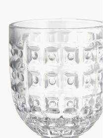 Verres à vin multicolore avec embossage décoratif, 6 élém., Verre, Multicolore, transparent, Ø 9 x haut. 17 cm