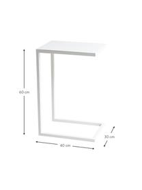 Kovový odkládací stolek Lupe, Potažený kov, Bílá, Š 40 cm, V 60 cm