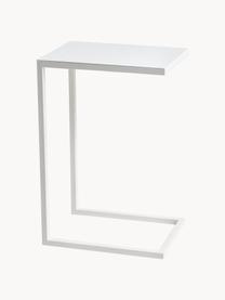 Table d'appoint en métal Lupe, Métal, enduit, Blanc, larg. 40 x haut. 60 cm