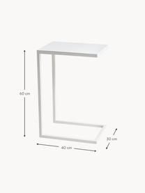 Tavolino in metallo Lupe, Metallo rivestito, Bianco, Larg. 40 x Alt. 60 cm