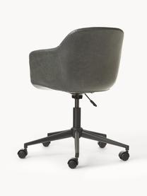 Chaise de bureau cuir synthétique gris, assise étroite Fiji, Cuir synthétique gris foncé, larg. 66 x prof. 66 cm