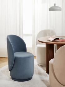 Chaise rembourrée en velours Zeyno, Velours (100 % polyester), Velours gris-bleu, larg. 54 x haut. 82 cm