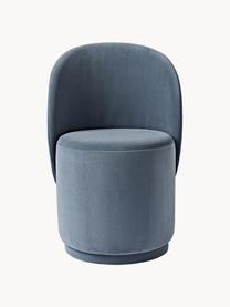 Chaise rembourrée en velours Zeyno, Velours (100 % polyester), Velours gris-bleu, larg. 54 x haut. 82 cm