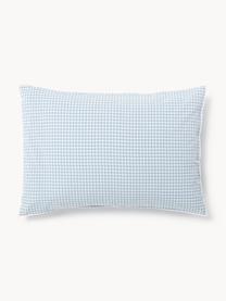 Funda de almohada de seersucker Davey, Azul claro, blanco, An 45 x L 110 cm