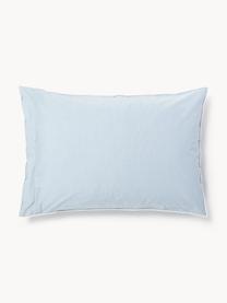 Funda de almohada de seersucker Davey, Azul claro, blanco, An 45 x L 110 cm