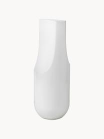Mundgeblasene Glas-Vase Serif, H 42 cm, Glas, Weiss, Ø 16 x H 42 cm