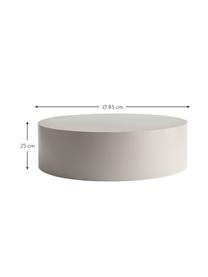 Ronde metalen salontafel Metdrum in lichtgrijs, Metaal, Lichtgrijs, Ø 85 x H 25 cm