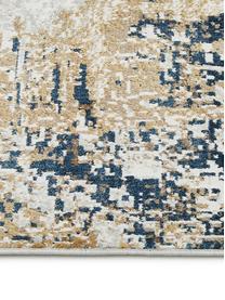 Niederflor-Teppich Verona mit Fransen, Flor: 50 % Viskose, 50 % Acryl, Beige, Braun, Dunkelblau, B 80 x L 150 cm (Größe XS)