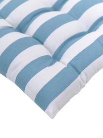 Cuscino sedia a righe color blu/bianco Timon, Rivestimento: 100% cotone, Blu, bianco, Larg. 40 x Lung. 40 cm