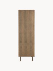 Petite armoire en cannage Aries, 2 portes, Bois foncé laqué, larg. 100 x haut. 194 cm