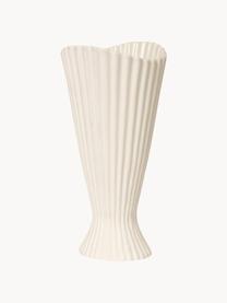 Vase Fountain, H 23 cm, Steinzeug, glasiert, Off White, B 12 x H 23 cm