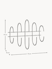 Wieszak ścienny z metalu Moveo, Stal powlekana, Odcienie srebrnego, błyszczący, S 51 cm
