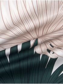 Baumwollsatin-Kissenbezug Aloha mit Palmenblättern, 65 x 100 cm, Webart: Satin Fadendichte 210 TC,, Vorderseite: Beige, Grün Rückseite: Beige, B 65 x L 100 cm
