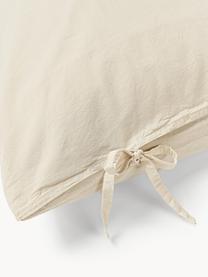 Taie d'oreiller en percale de coton délavé Leonie, Beige clair, larg. 50 x long. 70 cm