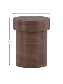 Runder Holz-Beistelltisch Malung, Mitteldichte Holzfaserplatte (MDF) mit Papierlaminat, Holz, dunkelbraun laminiert, Ø 35 x H 45 cm