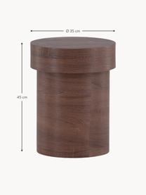 Ronde hout-bijzettafel Malung, Vezelplaat van gemiddelde dichtheid (MDF) met papierlaminaat, Hout, gelamineerd donkerbruin, Ø 35 x H 45 cm