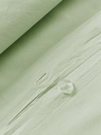 Housse de couette en coton délavé Darlyn, Vert sauge, larg. 240 x long. 220 cm