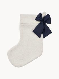 Calza di Natale Eve, 100% poliestere (riciclato), certificato GRS, Bianco latte, blu scuro, Larg. 22 x Lung. 45 cm