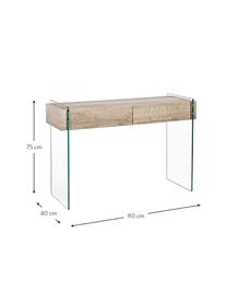 Konzolový stolek Kenya, Transparentní, bílá, Š 110 cm, V 75 cm
