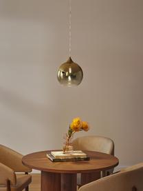 Guľová závesná lampa Mineleo, Odtiene zlatej, priehľadná, Ø 25 cm