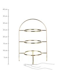 Etagere Oco in Gold, Ø 21 cm, Metall, beschichtet, Goldfarben, Ø 21 x H 37 cm