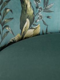 Silla tapizada Hojas, Tapizado: 100% poliéster, Estructura: madera, Patas: metal, Tonos azules, negro, An 49 x F 50 cm