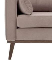 Fauteuil classique velours taupe Alva, Velours taupe