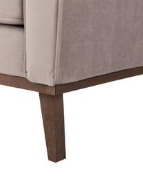 Poltrona in velluto taupe Alva, Rivestimento: velluto (copertura in pol, Struttura: legno di pino massiccio, Piedini: legno massello di faggio,, Velluto taupe, Larg. 102 x Alt. 92 cm