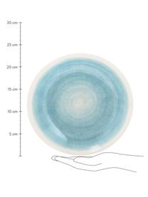 Handgemachte Suppenteller Pure matt/glänzend mit Farbverlauf, 6 Stück, Keramik, Blau, Weiß, Ø 23 cm