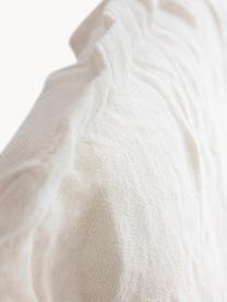 Zagłówek do łóżka z lnu Palma, Tapicerka: 100% len, Biała tkanina, S 160 x W 122 cm