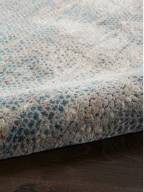 Loper met patroon Rustic in grijs/blauw/beige, Bovenzijde: 51% polypropyleen, 49% po, Onderzijde: latex, Grijs, blauw, beige, 65 x 230 cm