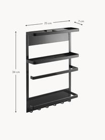 Magnetisch zijplank Tower, Gecoat staal, Zwart, B 25 x H 34 cm