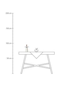 Mobile Dimmbare Außentischlampe La Donna, Lampenschirm: Aluminium, beschichtet, Lampenfuß: Aluminium, beschichtet, Griff: Kunstleder, Weiß, Ø 20 x H 29 cm