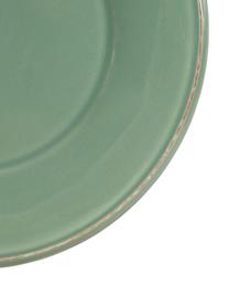 Assiette plate rustique Constance, 2 pièces, Grès cérame, Vert sauge, Ø 29 cm