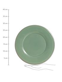 Mělký talíř ve venkovském stylu Constance, 2 ks, Kamenina, Šalvějově zelená, Ø 29 cm