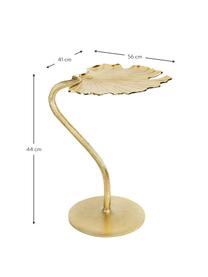 Tavolino dorato Ginkgo, Metallo rivestito, Dorato, Larg. 56 x Alt. 44 cm