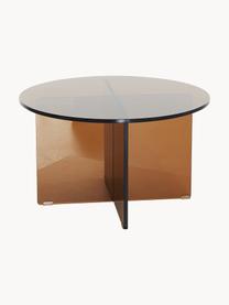 Kulatý konferenční stolek se skleněnou deskou Iris, Hnědá, poloprůhledná, Ø 60 cm