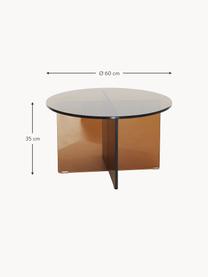 Runder Couchtisch Iris aus Glas, Glas, gehärtet, Braun, semi-transparent, Ø 60 cm