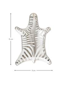 Design decoratieve schaal Zebra van porselein, Porseilein, Wit, zilverkleurig, B 15 x D 11 cm