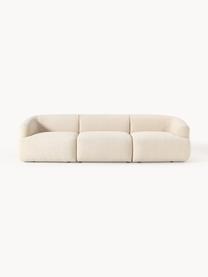 Modulares Bouclé-Sofa Sofia (3-Sitzer), Bezug: Bouclé (100 % Polyester) , Gestell: Fichtenholz, Spanplatte, , Bouclé Hellbeige, B 277 x T 103 cm