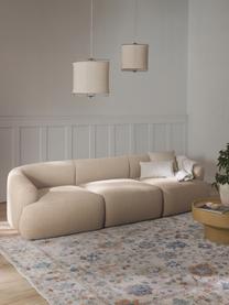 Modulares Bouclé-Sofa Sofia (3-Sitzer), Bezug: Bouclé (100 % Polyester) , Gestell: Fichtenholz, Spanplatte, , Füße: Kunststoff Dieses Produkt, Bouclé Hellbeige, B 277 x T 103 cm