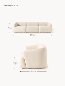 Modulares Bouclé-Sofa Sofia (3-Sitzer), Bezug: Bouclé (100 % Polyester) , Gestell: Fichtenholz, Spanplatte, , Füße: Kunststoff Dieses Produkt, Bouclé Hellbeige, B 277 x T 103 cm