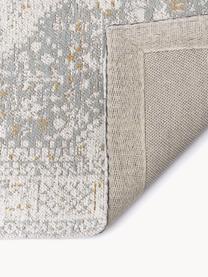Ručně tkaný žinylkový běhoun ve vintage stylu Neapel, Šedomodrá, krémově bílá, Š 80 cm, D 300 cm