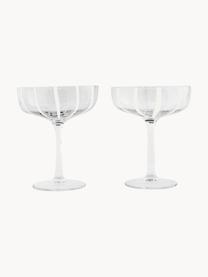 Mondgeblazen champagneglazen Mizu, 2 stuks, Glas, Transparant, wit, Ø 11 x H 14 cm, 230 ml