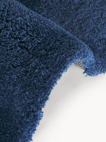 Pluizige hoogpolige loper Leighton, Bovenzijde: microvezels (100% polyest, Onderzijde: 70% polyester, 30% katoen, Donkerblauw, B 80 x L 200 cm