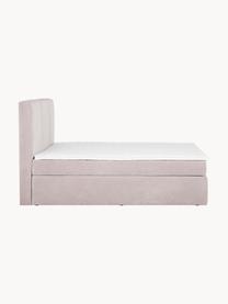 Letto boxspring Oberon, Superficie: nucleo a 5 zone di molle , Piedini: plastica Questo prodotto , Tessuto rosa chiaro, 140 x 200 cm, grado di durezza H2